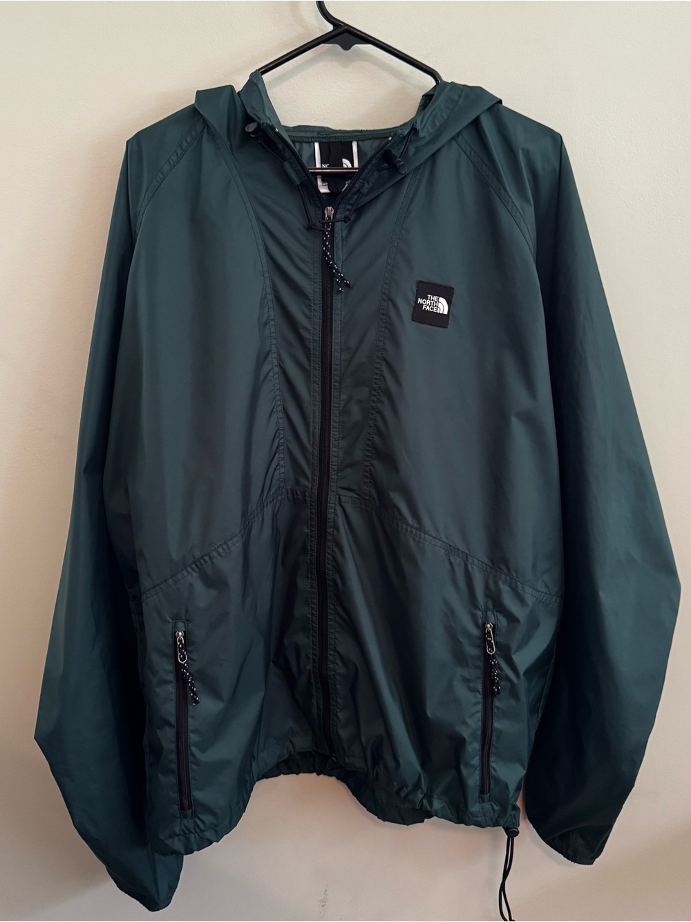 The North Face Men’s Large Teal Ripstop Nylon Hooded Windbreaker Jacket